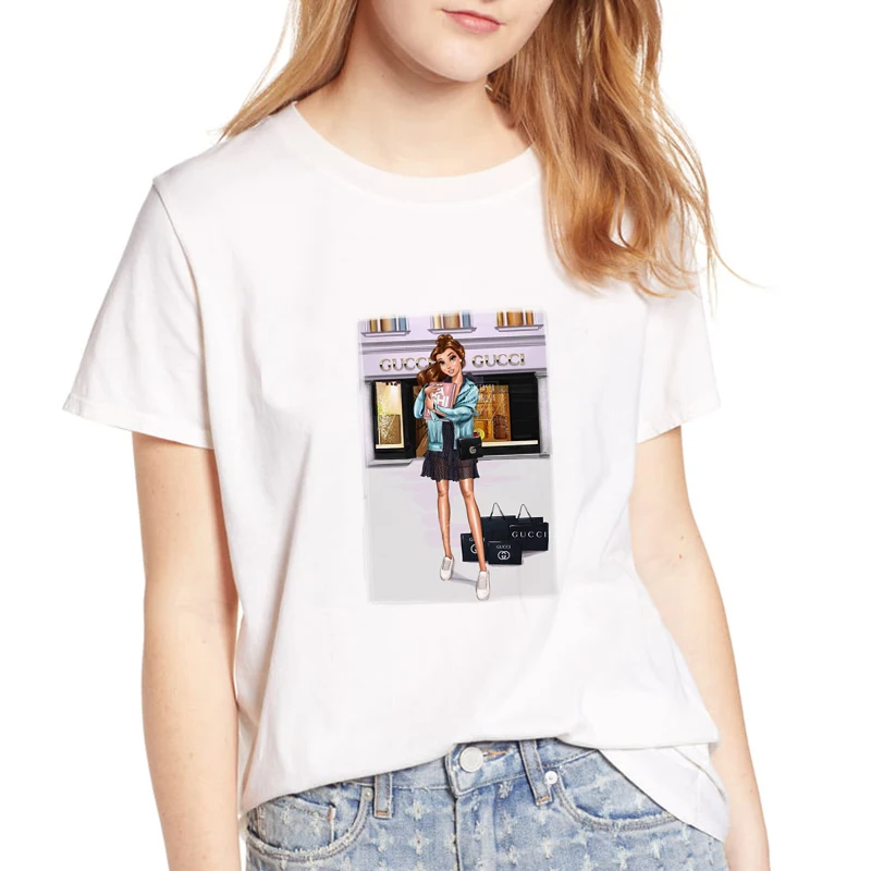 

Princess In Modern Times Womens Clothing Graphic Tees Women Streetwear Korean Plus Size Female T-shirt 90s Harajuku Kawaii