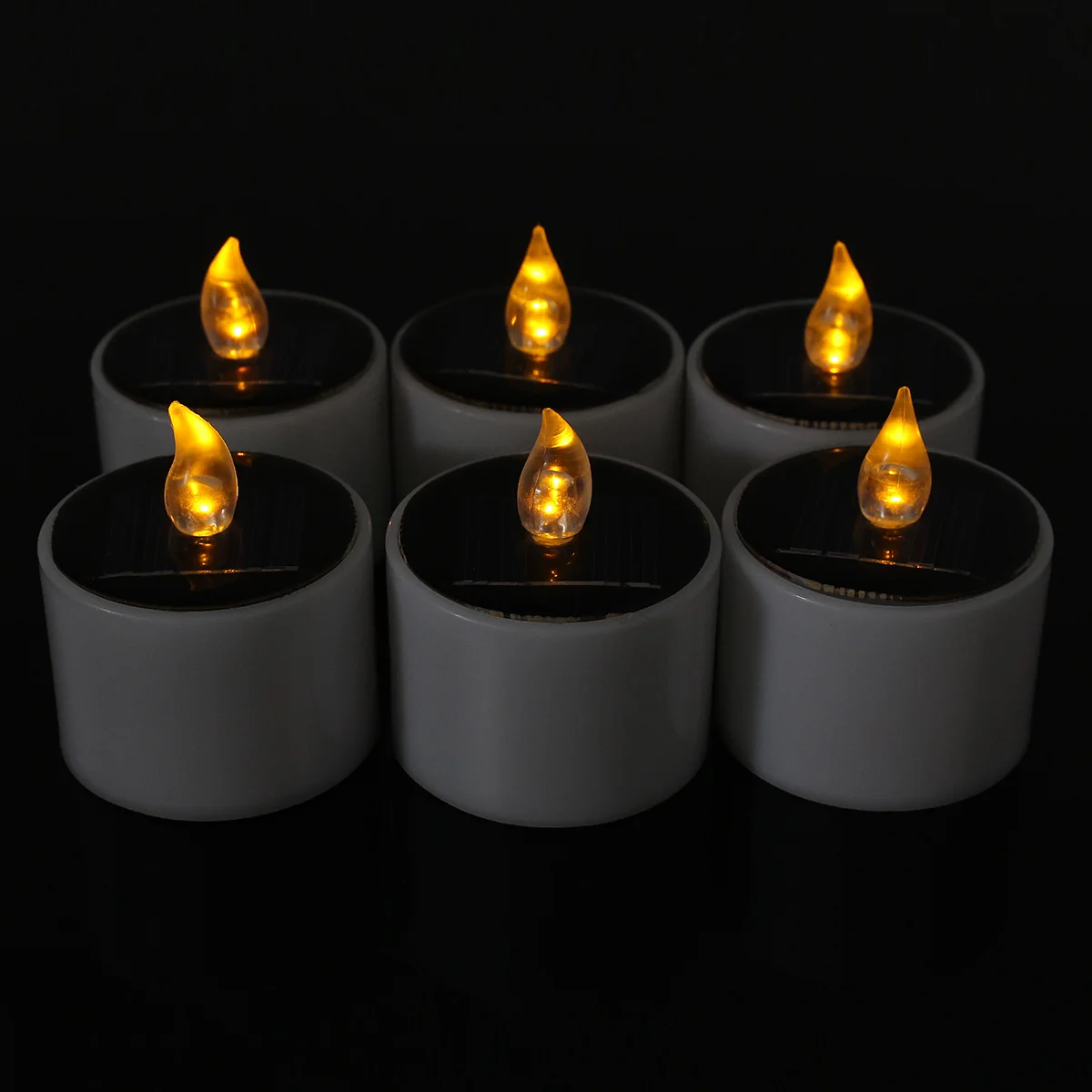 

6Pcs Warm Flicker Flameless LED Solar Light Solar Powered Flashing Candle Tea Light Christmas Energy Battery Wedding Home Decor