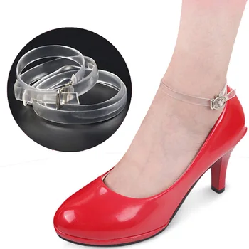 

1Pair Transparent Invisible Silicone Shoelaces For Women's High Heels Beam Anti-Falling Shoe Strings Flat Around The Ankle Strap