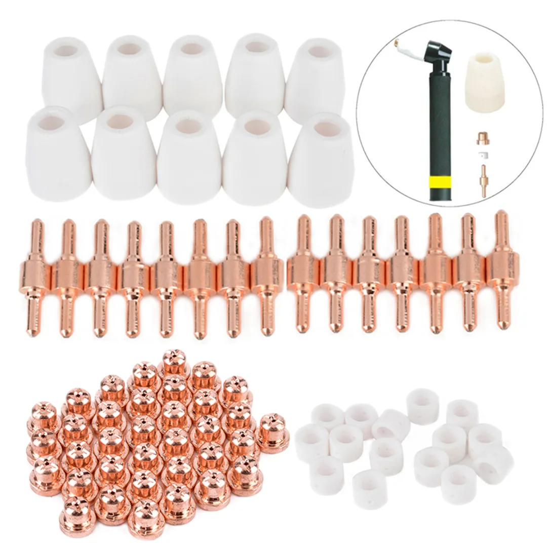 Mayitr 75pcs Red Copper Plasma Cutter Tip Electrodes & Nozzles Kit Consumable For PT-31 LG-40 Plasma Cutting Torch CUT40 CUT50 Mayitr 75pcs Red Copper Plasma Cutter Tip Electrodes & Nozzles Kit Consumable For PT-31 LG-40 Plasma Cutting Torch CUT40 CUT50