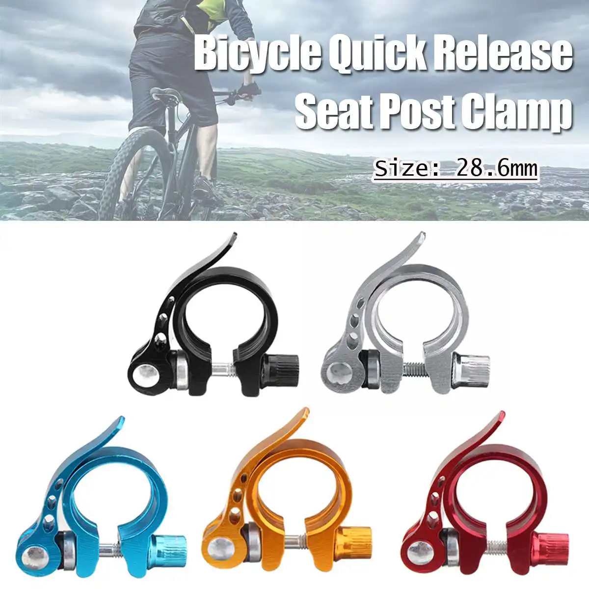 

28.6mm Aluminum Alloy Seatpost Clamp Mountain Bike MTB Seat Post Clamp Quick Release Seat Post Tube Clip Bicycle Parts