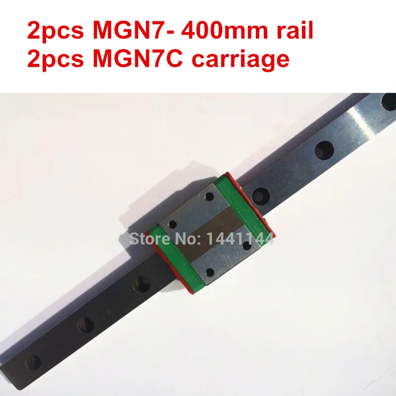 

MGN7 Miniature linear rail:2pcs MGN7 - 400mm rail+2pcs MGN7C carriage for X Y Z axies 3d printer parts