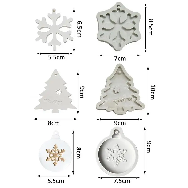 DIY рождественская Снежинка Рождественская елка Жидкая силиконовая форма для выпечки тортов инструменты Арома свеча гипсовая глиняная форма с отверстием