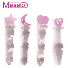 Meselo Magic Stick Glass Dildo Sex Toys For Woman Masturbator Vagina Anal Plug Bead Butt Plug Huge Dildo Erotic Adult Toys New
