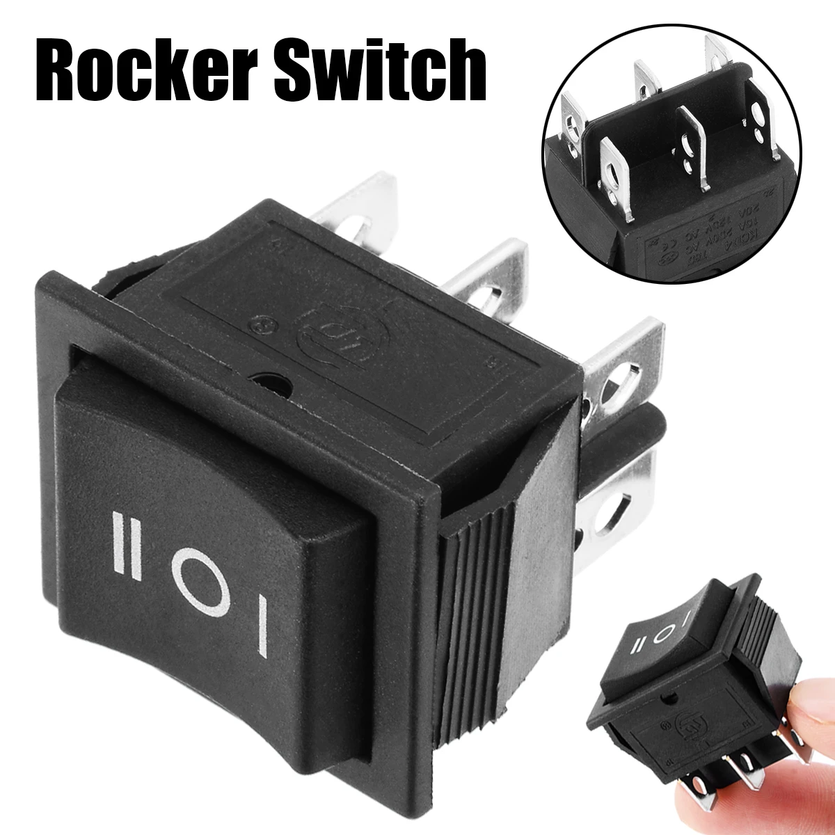 

1pc 6 Pin 3 Position Hoist Boat ON-OFF-ON Momentary Rocker Switch DPDT 16A 250V Mayitr 32*31*25mm Mayitr