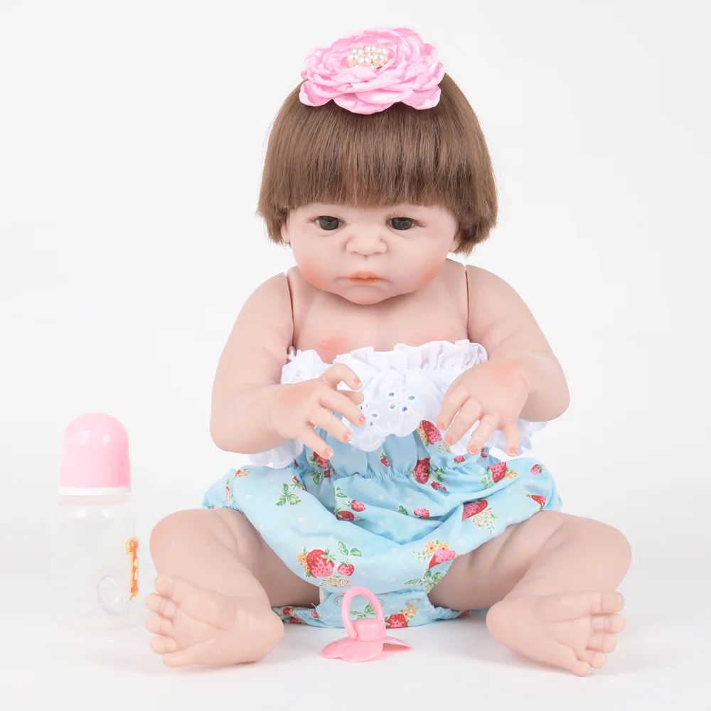 

Full Silicone Vinyl Reborn Baby Doll Realistic Girl Babies Dolls 23 Inch 58 cm Lifelike Princess Kids Toy Children Birthday Gift