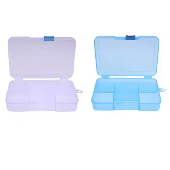 

5 Compartment Plastic Storage Box w/ Adjustable Dividers and Clip Lock Lid Cover Container Storage Box for Jewelry Pill*