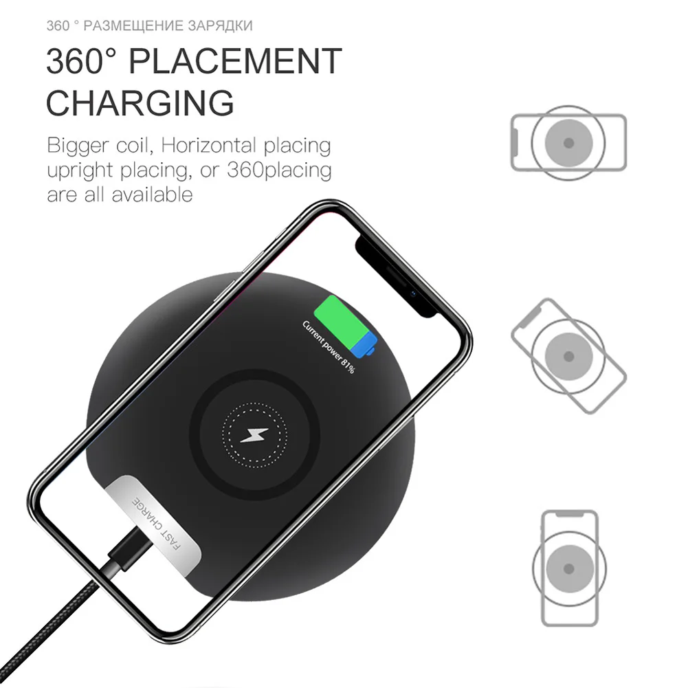 For Huawei P30 Pro Mate20 Pro Samsung S10 S9 S7 S8 iPhone XS Max X Xiaomi Mix 2S Mix 310W Qi Wireless Charger Fast Charging Pad