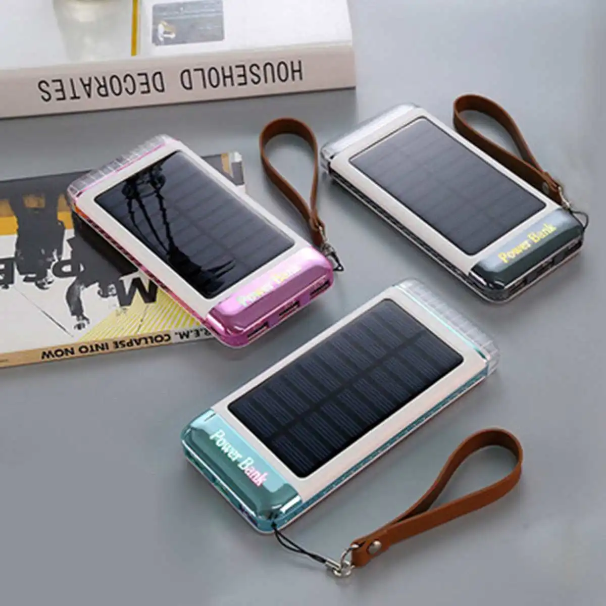 

2019 New 20000mAh Solar Power Bank For iPhone Mobile Phone Mini Portable Solar Power Bank Dual USB Charger Powerbank