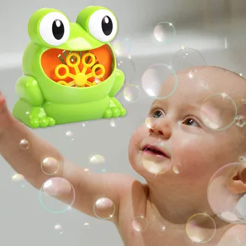 

Kids Funny Cartoon Battery Powered Automatic Frog Bubble Machine Electric Soap Bubble Maker Machine Blower Bath Outdoor Toy