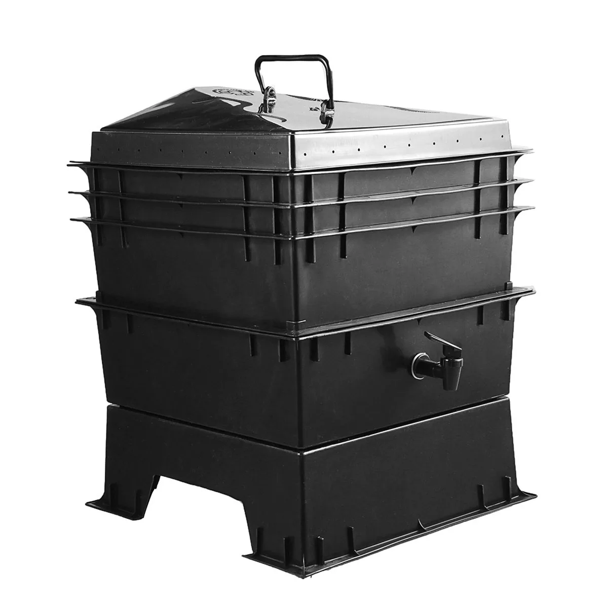 

80L Kitchen Waste Earthworm Compost Box PP DIY Composter Worm Factory Composter Homemade Earthworm Manure And Soil Buckets