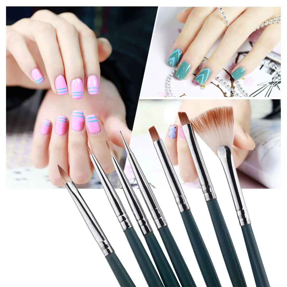 7pcs Set Diy Nail Art Brushes Professional Design Painting 7pcs Set Diy Nail Art Brushes Professional Design Painting Pen Brush Tool Polish Uv Gel In From Beauty Health On