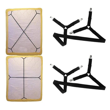 

2pcs Bed Fitted Sheet Straps Buckles Bed Fitted Fasteners Clips Adjustable Suspenders Gripper Holder Buckles