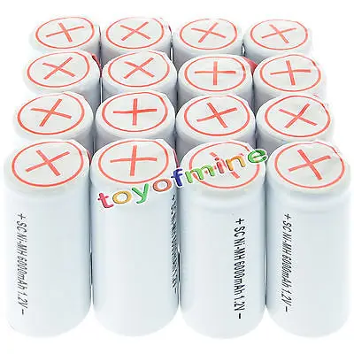 4 20 шт Sub C SubC 1 2 V Ni MH белый цвет с Tab 6000mAh аккумуляторная батарея|Перезаряжаемые