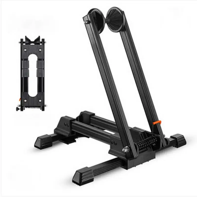 

Universal Portable Aluminum Alloy Double Rod Bicycle Parking Rack Mountain Bike Maintenance Support Frame