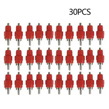 

30Pcs Chicken Feeder Water Nipple Drinker Duck Hen Poultry 360Â° Screw in Style Chicken Steel Ball Drinker