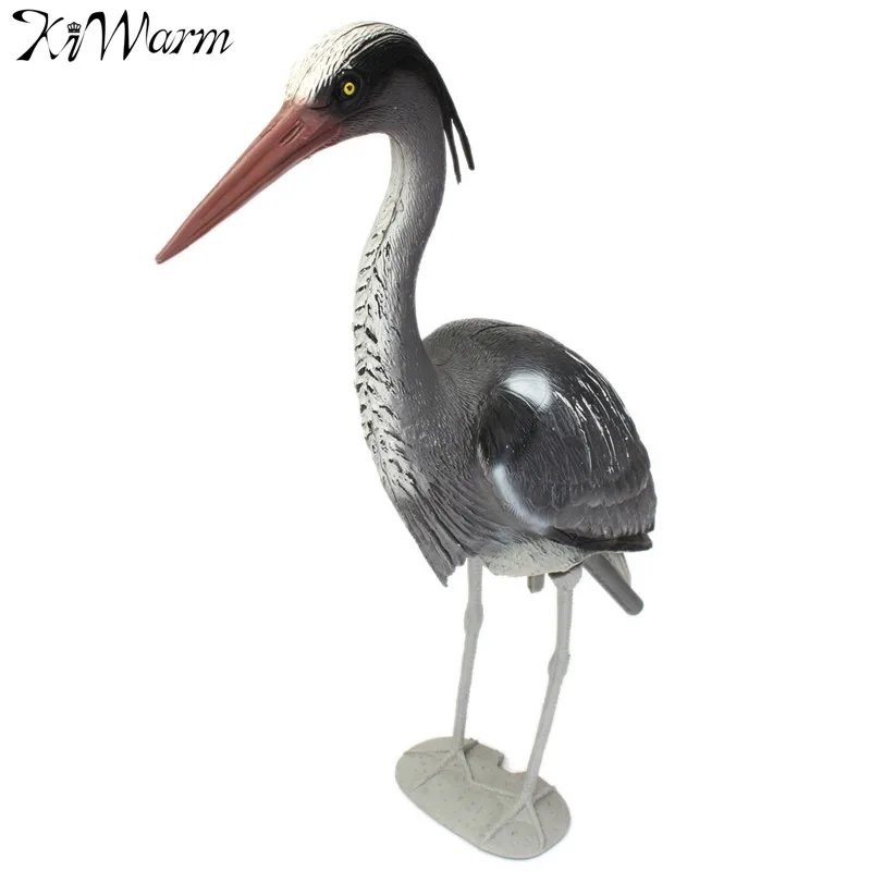 KiWarm Large Decoy Heron Egret Sculptures Garden Ornaments Bird Scarer Fish Pond Koi Carp Protect Garden Crafts