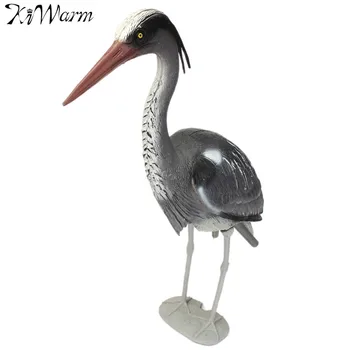 

KiWarm Large Decoy Heron Egret Sculptures Garden Ornaments Bird Scarer Fish Pond Koi Carp Protect Garden Crafts