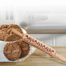 43 см тисненая скалка для выпечки печенья печенье Выгравированные ролик лапши печенье, фондан, пирог тесто выгравированы роллер олень