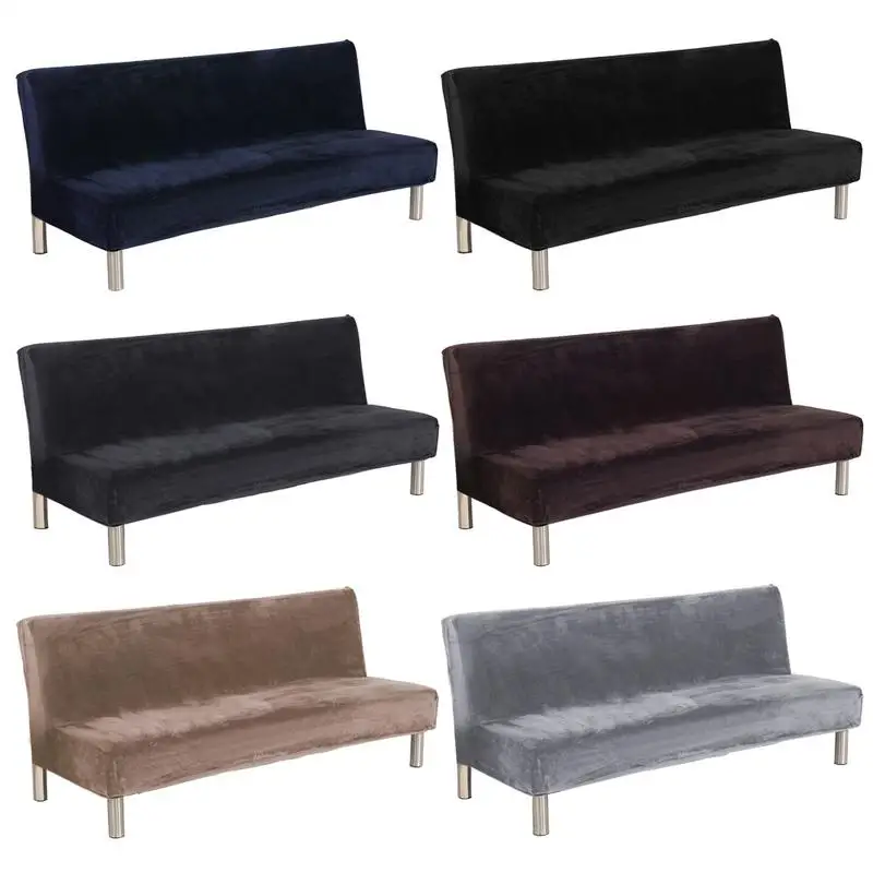buy Thicker Plush Sofa Cover Slipcover Full Coverage Folding Sofa Bed Without Armrest Soft Sofa Case For Spring and Autumn