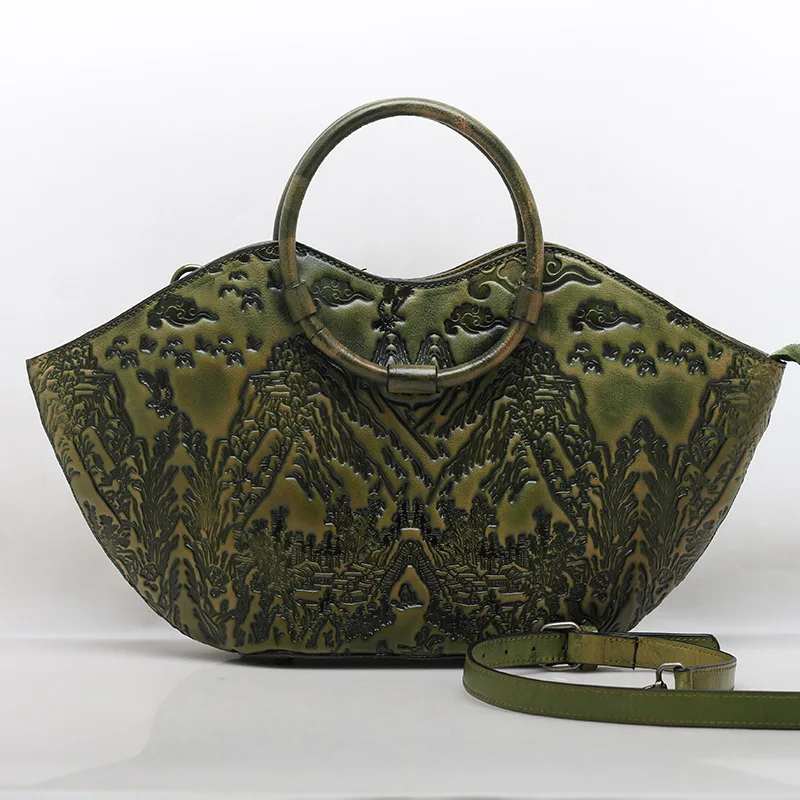 

Manual Color Clear Goods Single Shoulder Portable Leisure Time Genuine Leather Woman Package