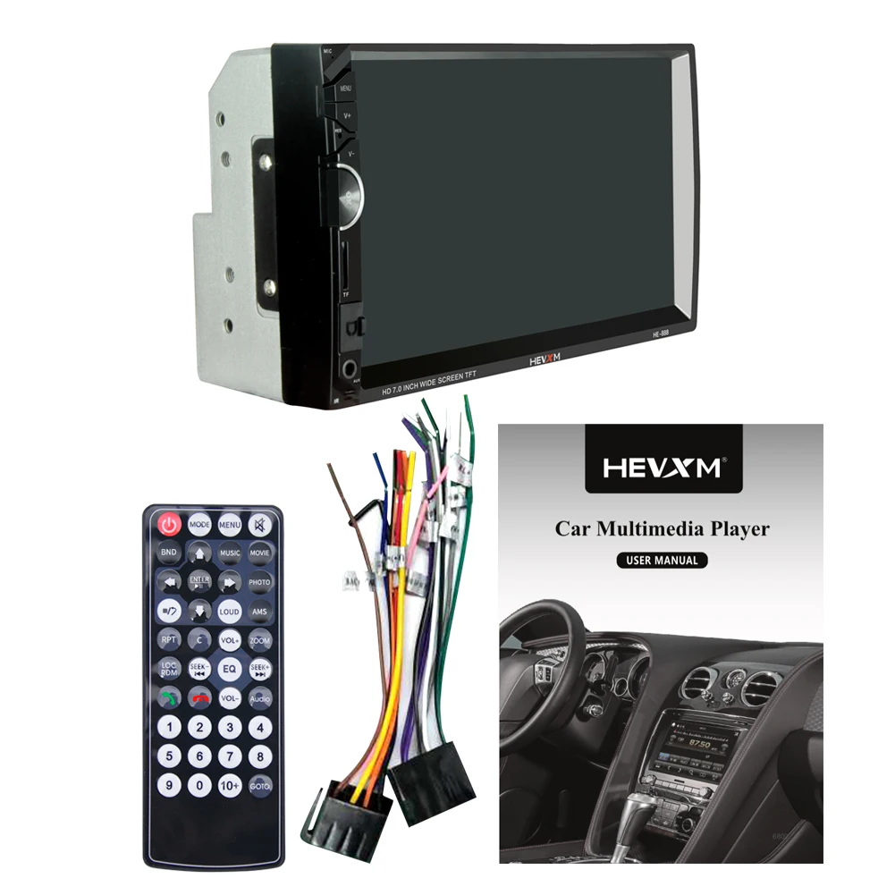 

HEVXM HE-888 7 inch Bluetooth car MP5 player Universal mobile phone connected Bluetooth hands-free double ingot MP3 card machi