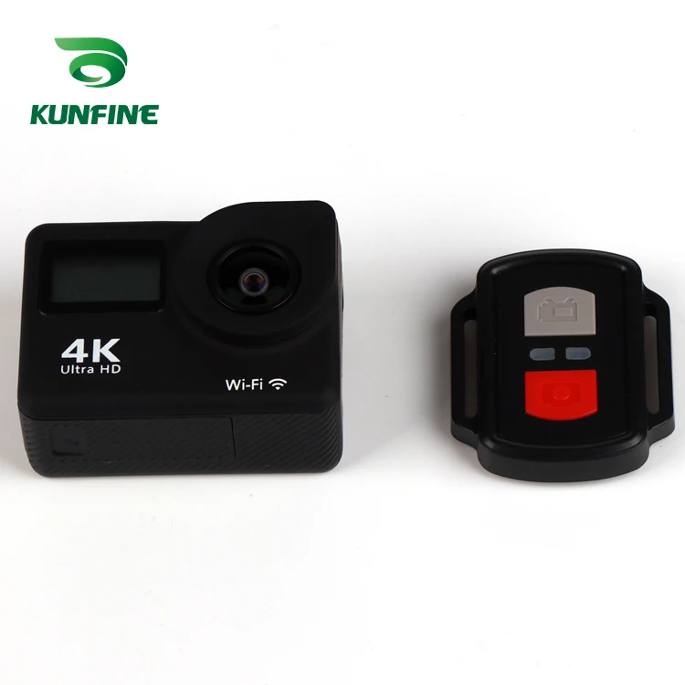 Спортивная видеокамера KUNFINE Ultra HD 4K DV Action с двойным экраном дистанционным