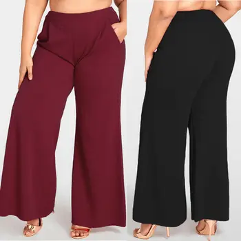 

Women Loose Wide Leg Long Pant Ladies Plus Size High Waisted Casual Long Pants Women Clothing