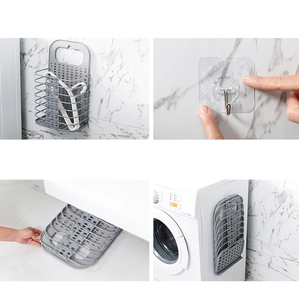 Laundry Hamper Wall Hanging Storage Basket Household Basket Organizers Folding Dirty Clothes Storage Basket Laundry Hamper Wall Hanging Storage Basket Household Basket Organizers Folding Dirty Clothes Storage Basket
