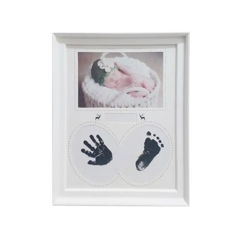 

Baby Souvenirs Baby Handprint Footprint Photo Frame Kit For Newborn Boys Full Moon 100 Days Gift