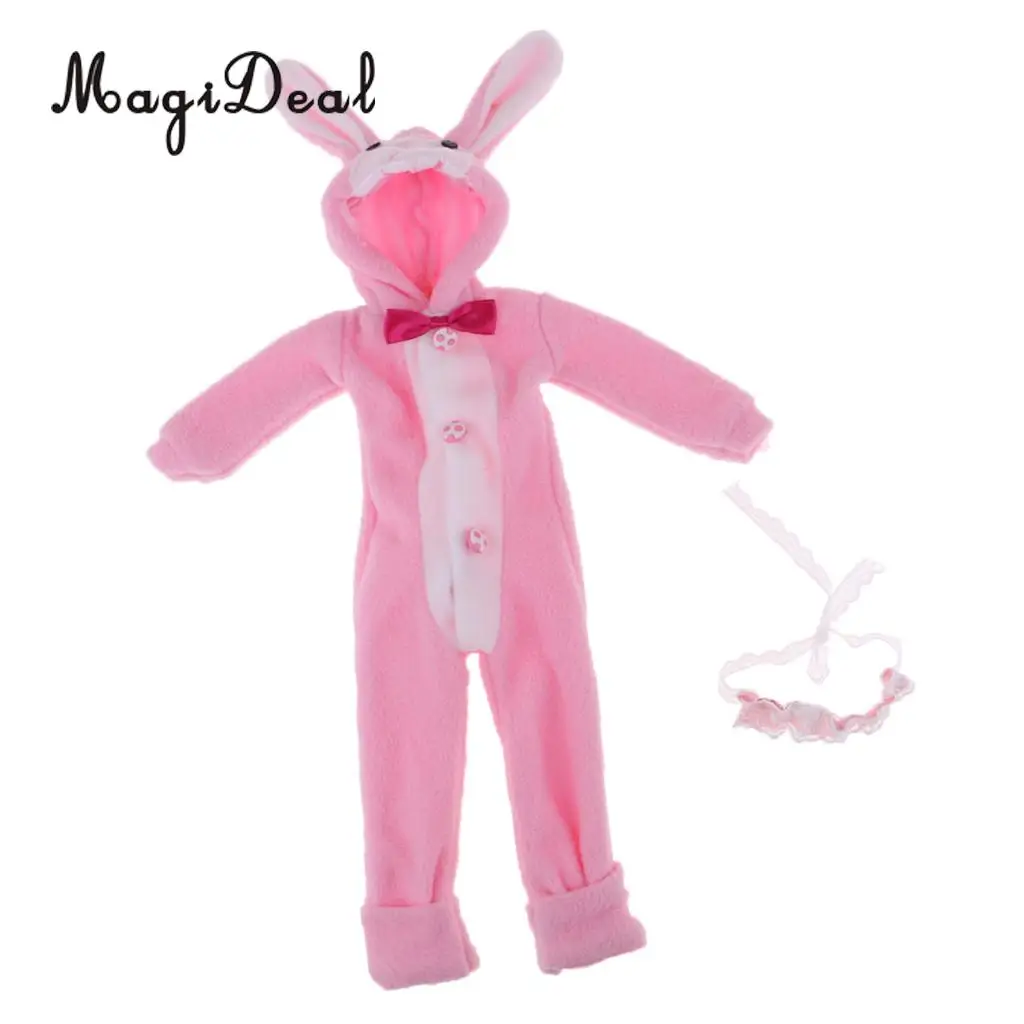 

1/4 BJD MSD Plush Clothes Hoodies Jumpsuits Princess Pink For Night Lolita