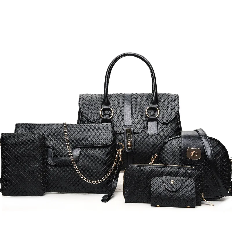 Set de bolsos de 6 piezas para mujer 2019 bolso de cuero de marca de diseño de moda bolsos bandolera de mujer bolso de mensajero bolso de mano bolsa