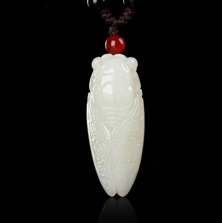 

2019 Promotion Charm Making Directly Sells Xinjiang Natural Genuine Hetian Cicada Pendant Baiyu Yiming Astonishingly Knows The