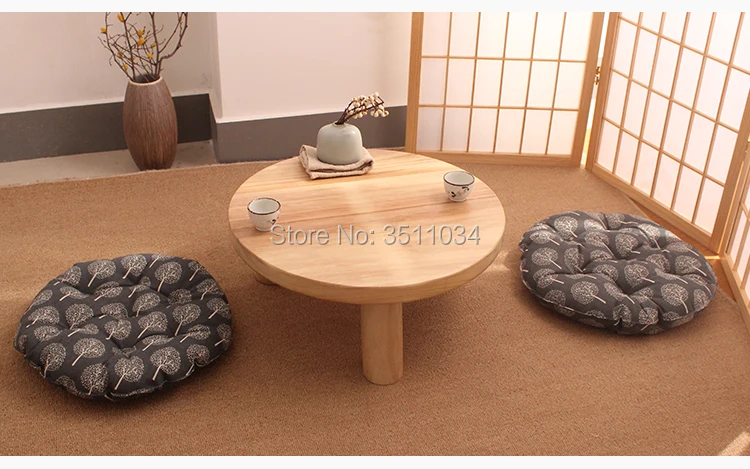 Japanese style burlywood color Round Table Paulownia Wood Traditional Asian Furniture Living Room Low Floor Coffee Table Wooden Japanese style burlywood color Round Table Paulownia Wood Traditional Asian Furniture Living Room Low Floor Coffee Table Wooden