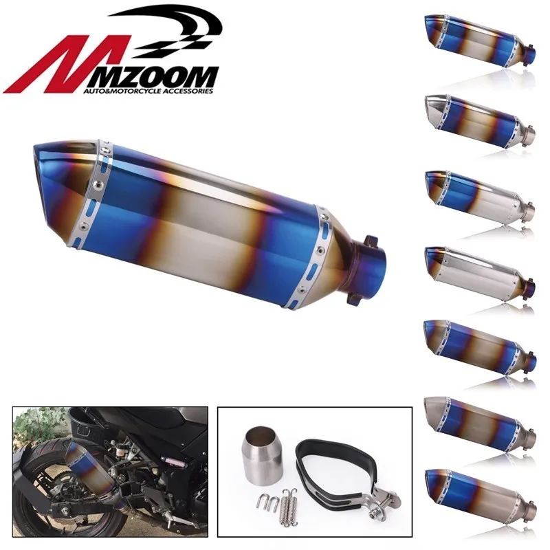 Universal 51MM Motorcycle Burning blue Exhaust Pipe With DB Killer