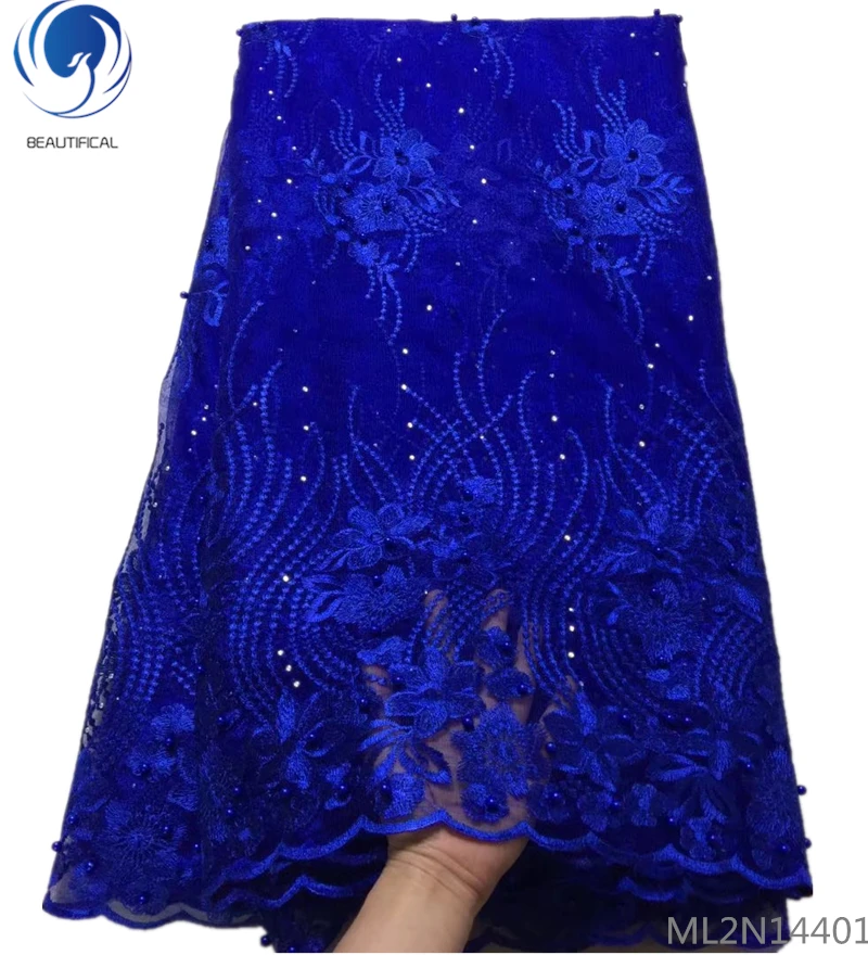 

BEAUTIFICAL blue african lace fabric blue lace fabric wedding lace fabric elegant laces fabrics 5yards/piece nigerian ML2N144