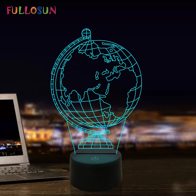

LED Illusion Lamp 3D Golbe Model Desk Night Light for Office Room Decora