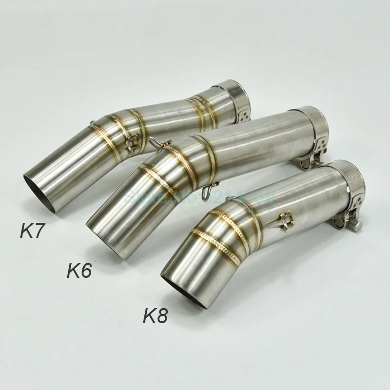 

Motorcycle GSXR750 GSXR600 K6 K7 K8 Exhaust Middle Link Pipe Stainless Steel Universal Motorbike Connect Mid Pipe Interface Tube