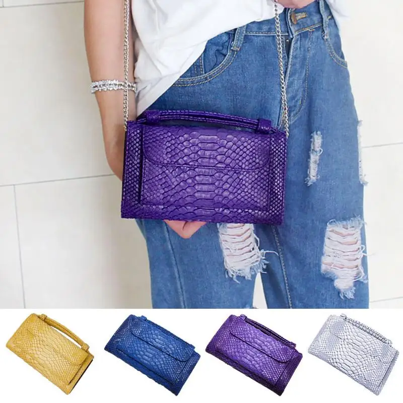 

New Fashion Women Clutch Solid Chain Single Shoulder Bag Cowhide Leather Small Messenger Crossbody Bag waterproof Handbag #918