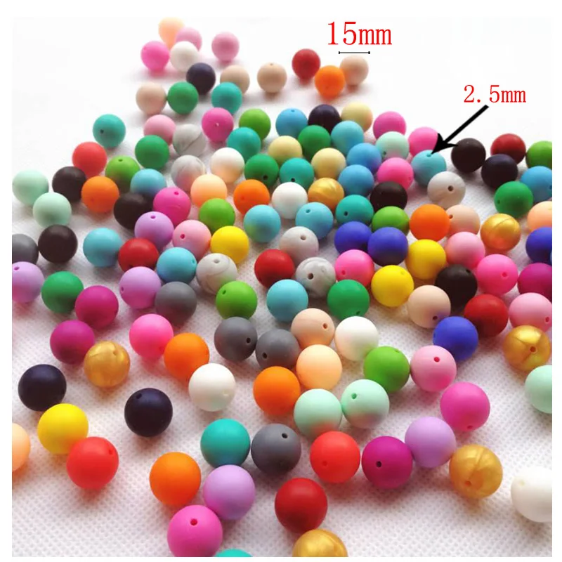 

1 piece silicone beads 15mm Silicone Hexagon Baby Pacifier Dummy Teething Beads DIY Bracelets Chewing Jewelry Teethers Necklace