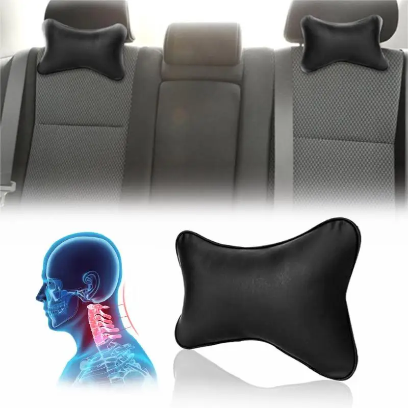 Auto Car Seat Neck Pillow Protection Safety PU Soft Headrest Support