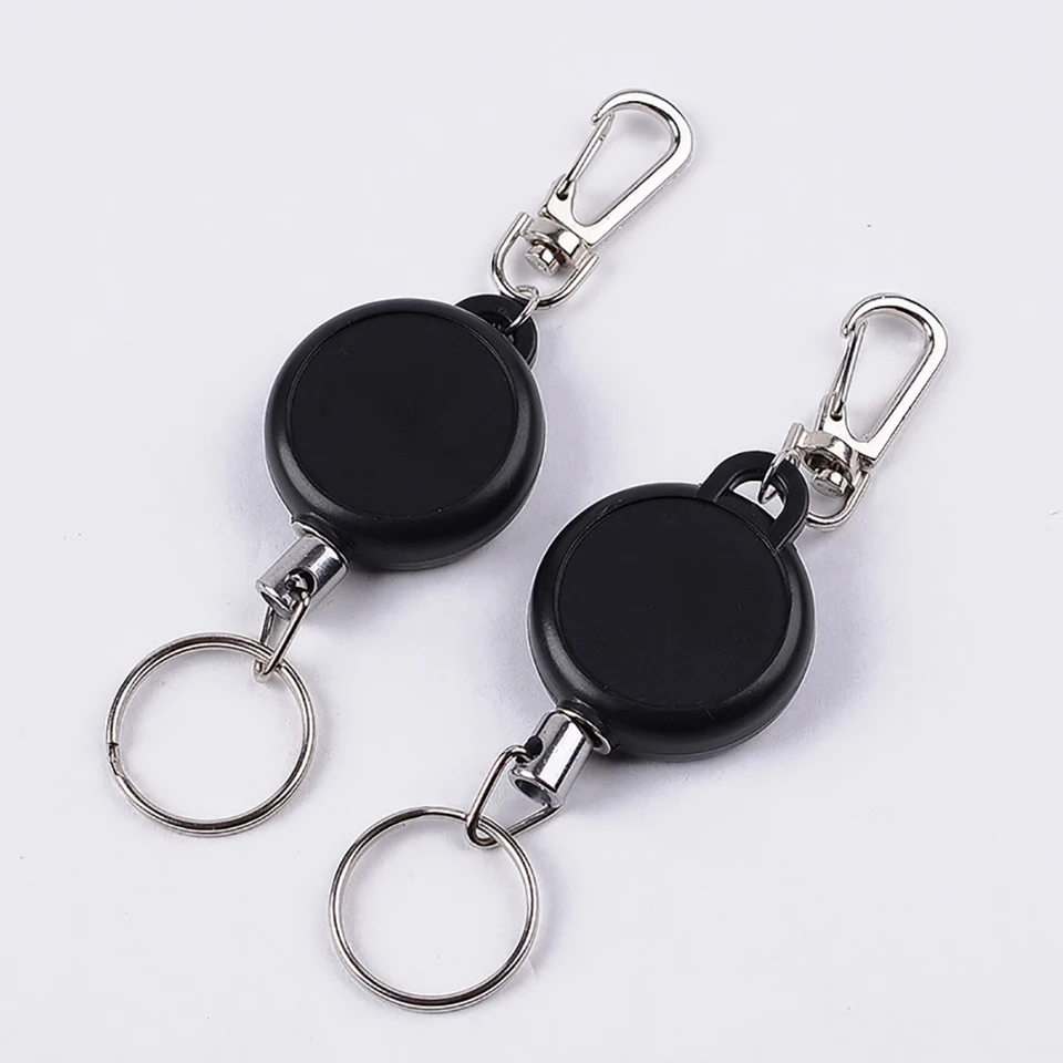 FASHION FLEXIBLE KEYCHAIN KEY RING WIRE ROPE CHAIN STRETCHED BAG WALLET DECOR NI