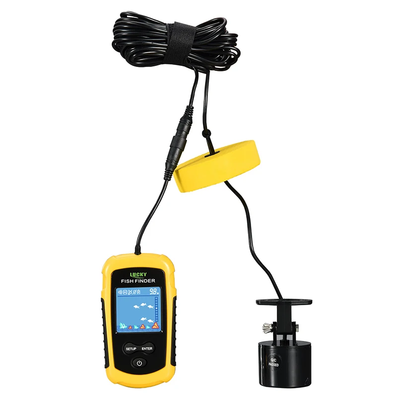  LUCKY FFC1108 - 1 Alarm 100M Portable Sonar White LED Fish Finders 2 Inch TN / ANTI-UV LCD Water De