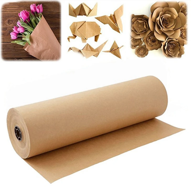 Online 30 meter Braun Kraft Verpackung Papier Rolle Für Hochzeit Geburtstag Party Geschenk Verpackung Paket Verpackung Kunst Handwerk 30cm