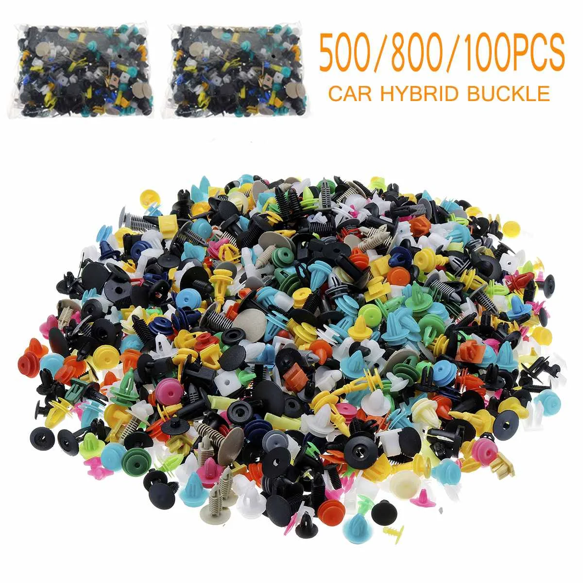 100Pcs Plastic Car Body Push Pin Rivet Fastener Trim Moulding Clip New.