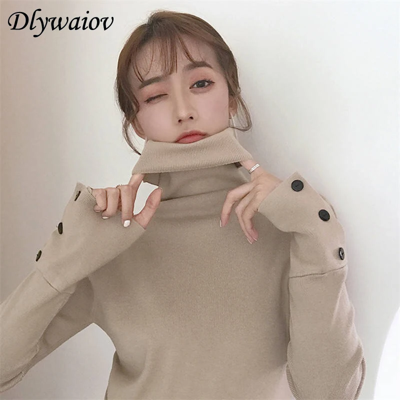 2018 Turtleneck Sweater Women Pullovers Core Yarn Soft Comfortable Autumn Winter Shirts Korean Fashion Button Long Sleeve Tops 2018 Turtleneck Sweater Women Pullovers Core Yarn Soft Comfortable Autumn Winter Shirts Korean Fashion Button Long Sleeve Tops
