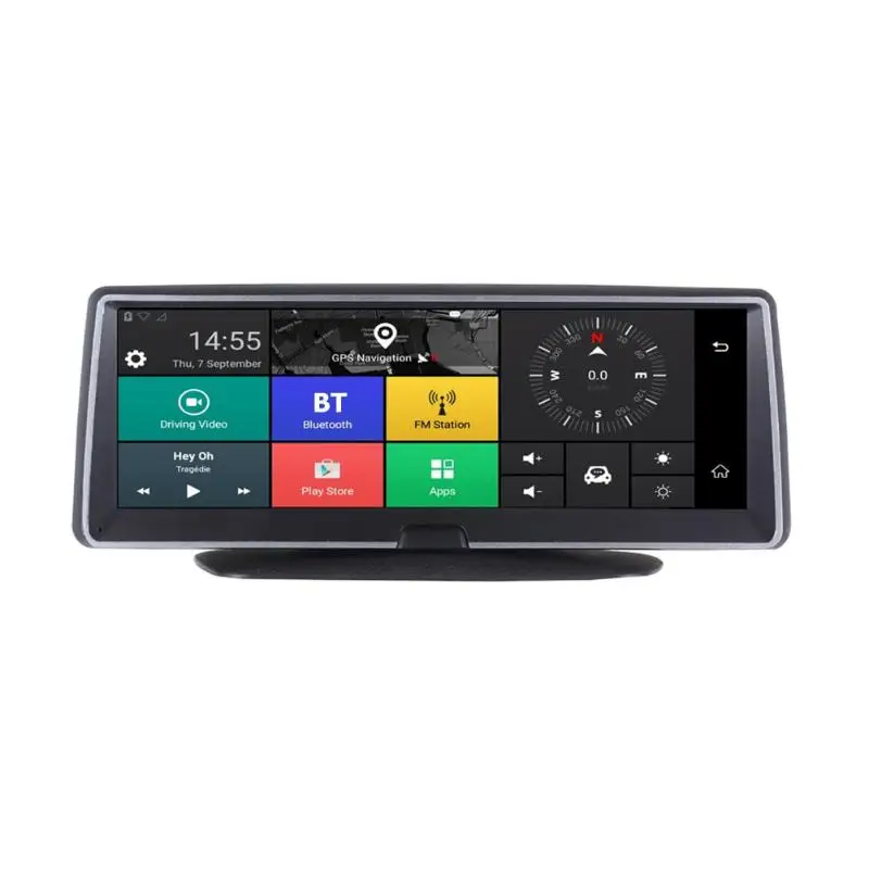 

8in 1080P 4G Car Dash Cam GPS Navi Dual Lens WiFi BT Android 5.1 DVR Camera ADAS Double Driving Video Recording FM Transmitter