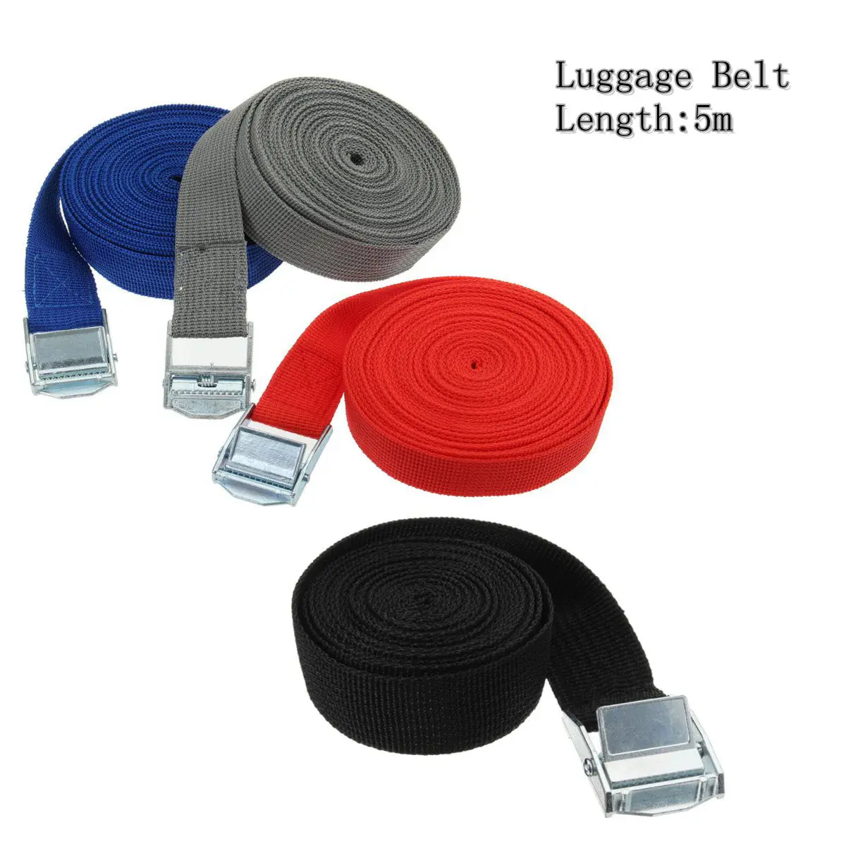 

5m Car Luggage Strap Tied Auto Car Boat Fixed Strap Tension Rope Ratchet Tie Luggage Belt With Alloy Buckle