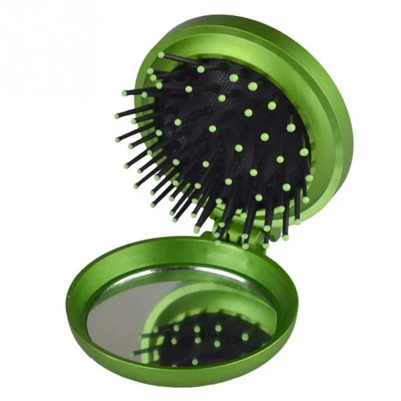 

Portable Round Massage Hair Comb Pocket Small Size Travel Massage Folding Comb Girl Hair Brush With Mirror Styling Tools #919