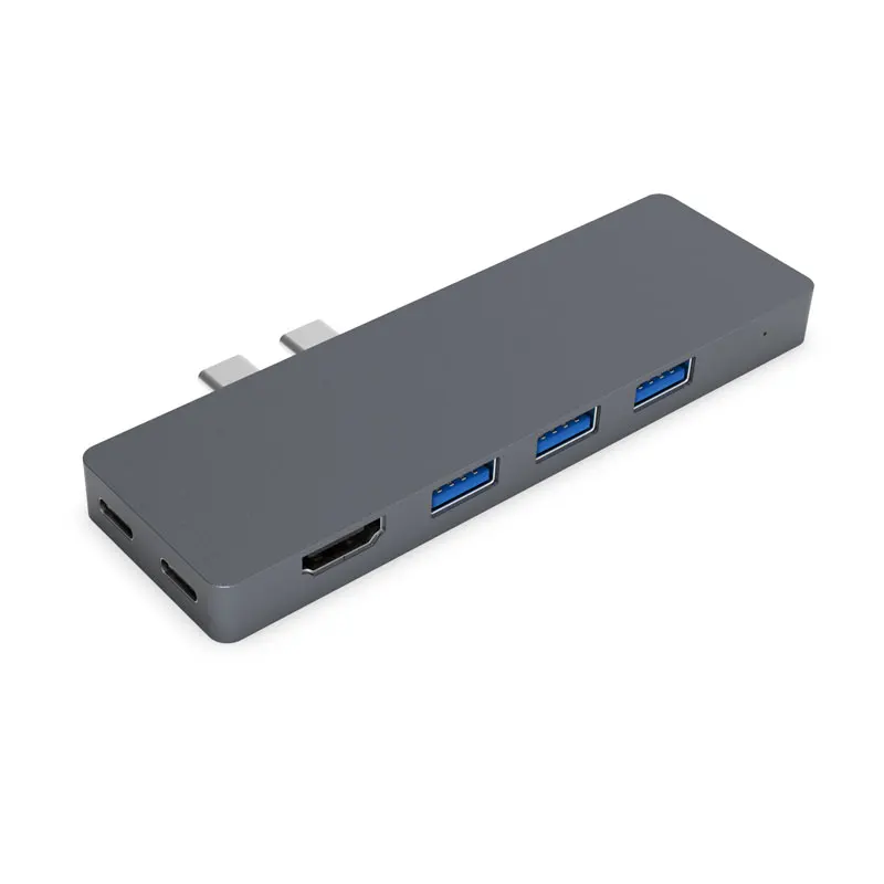 

8-In-1 Dual Usb C Hub To Hdmi Thunderbolt 3 Adapter With Type-C Data Pd Tf Sd Card Reader Hub 3.0 For Mac-Book Pro/Air 2018